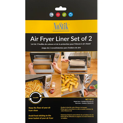 NoStik Set of 2 Rectangular Air Fryer Liner