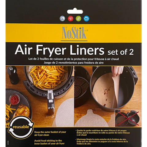 NoStik Set of 2 Round Air Fryer Liner