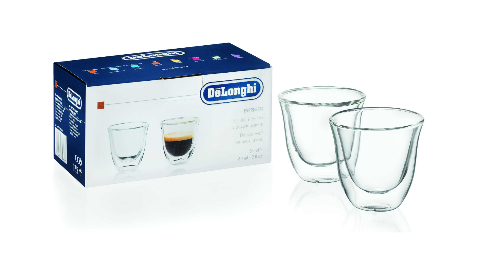 De'Longhi Set of 2 Espresso Glasses