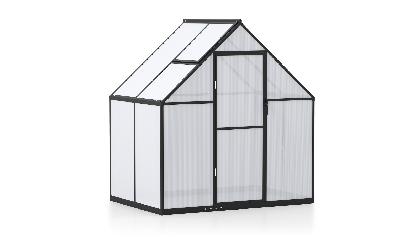 Costway Polycarbonate Walk-in Greenhouse with Roof Vent - 180 x 123cm