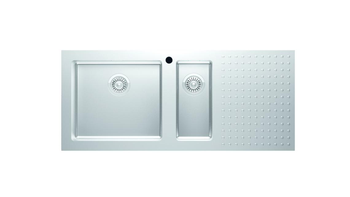 Abey Barazza Select 120 1 & 1/3 Bowl Left Hand Basin - Chrome