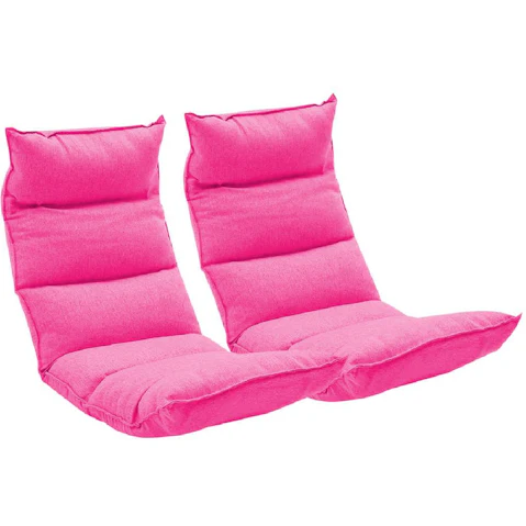 SOGA 2X Floor Recliner Lazy Chair - Pink