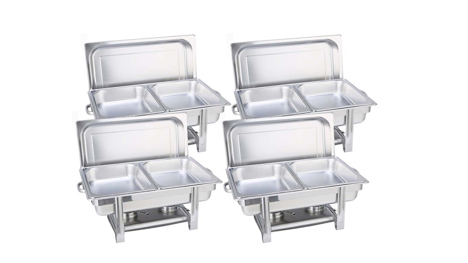 SOGA 4X Stainless Steel Chafing Double Tray Catering Dish Food Warmer