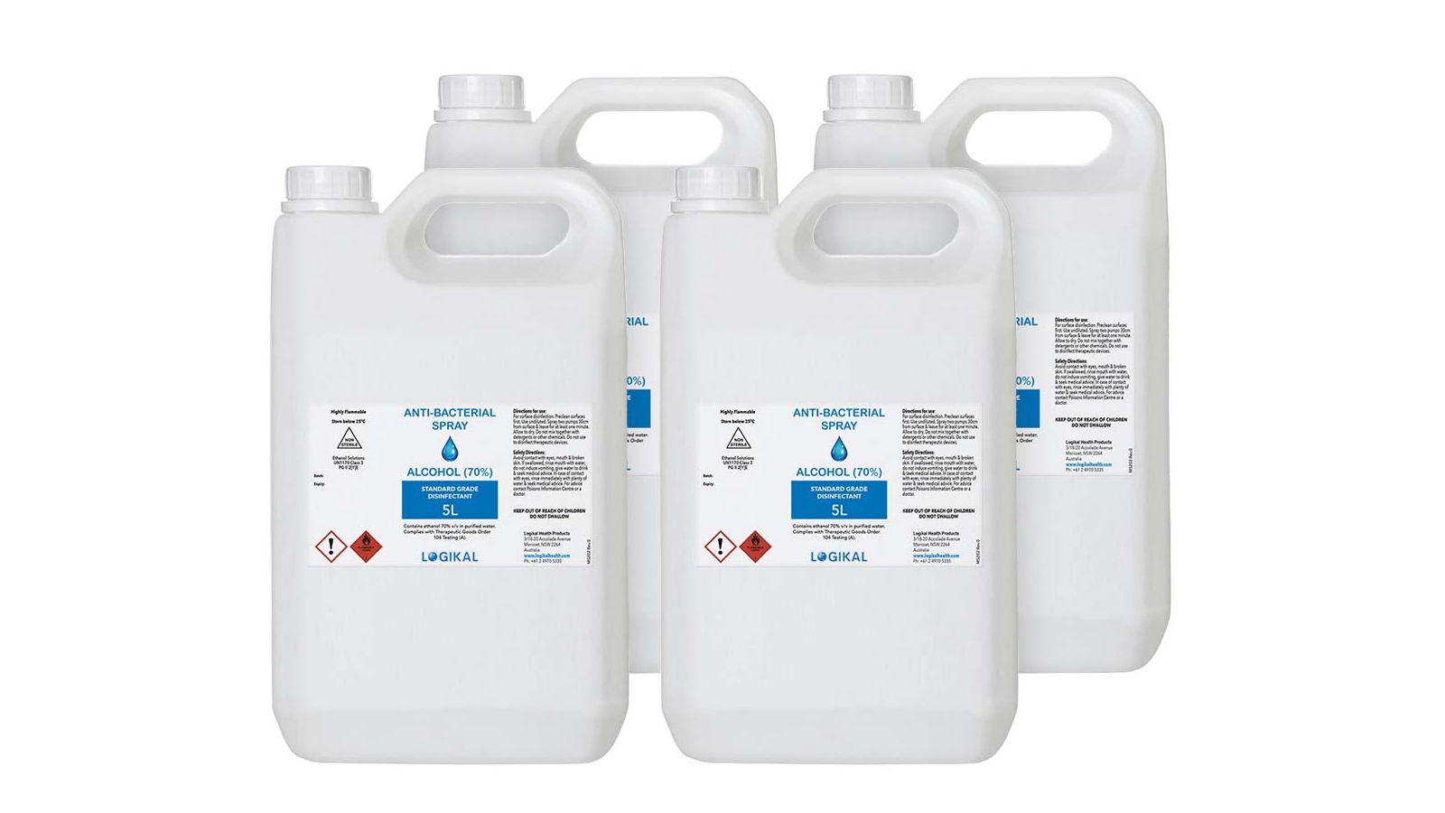 Logikal 4X 5L Standard Grade Alcohol