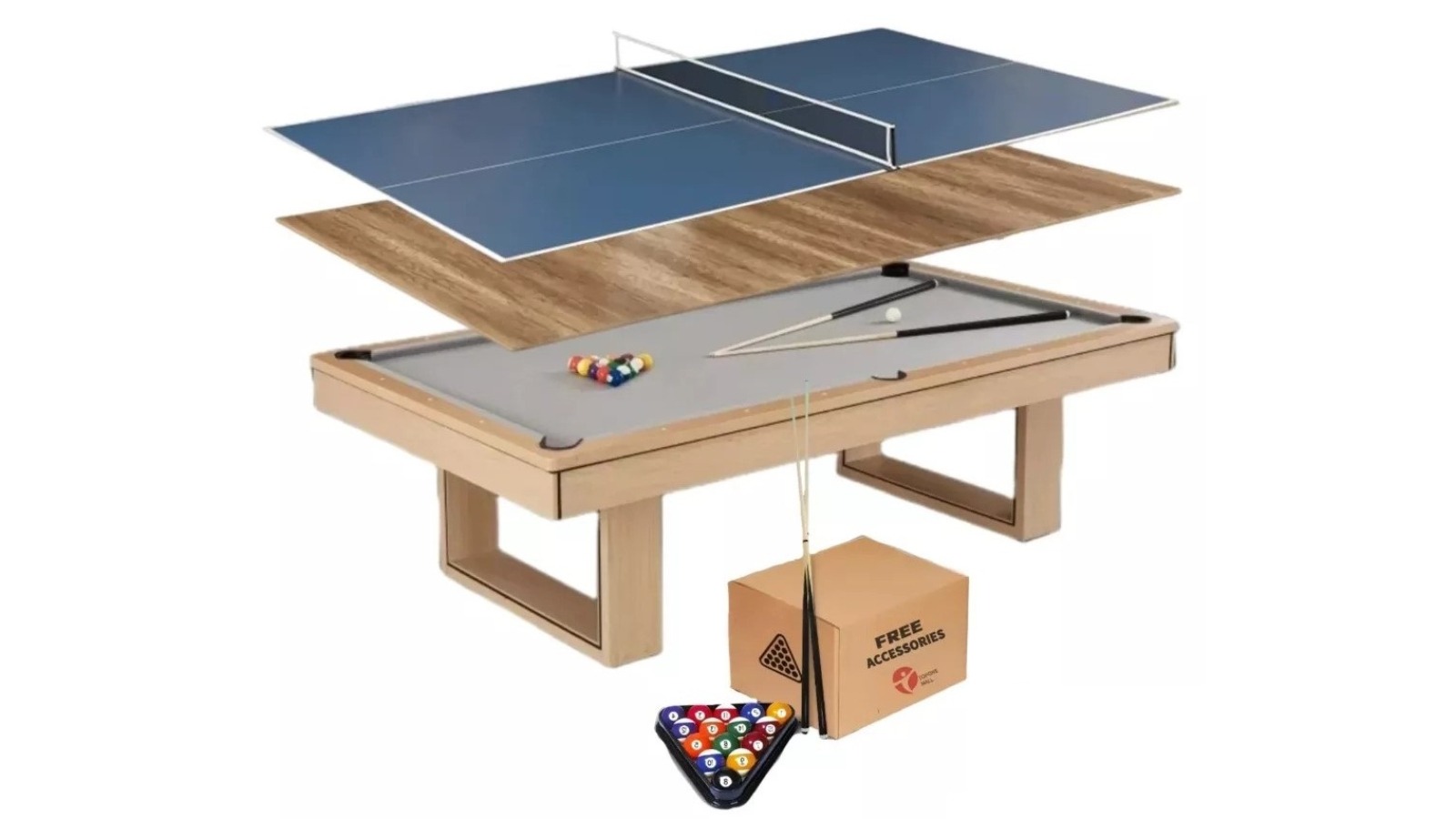 TopOne Sports Ludo MDF 3-in-1 Pool/Billiard/Tennis/Dinning Table