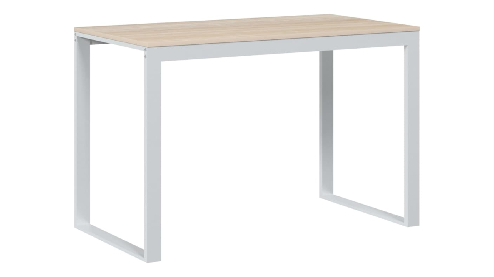 vidaXL White and Oak Engineered Wood Computer Desk