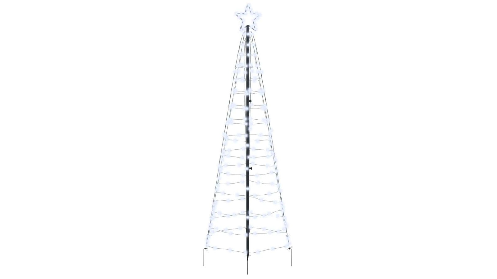 VidaXL 250 cm Iron LED Christmas Tree with Ground Spikes - Cool White 