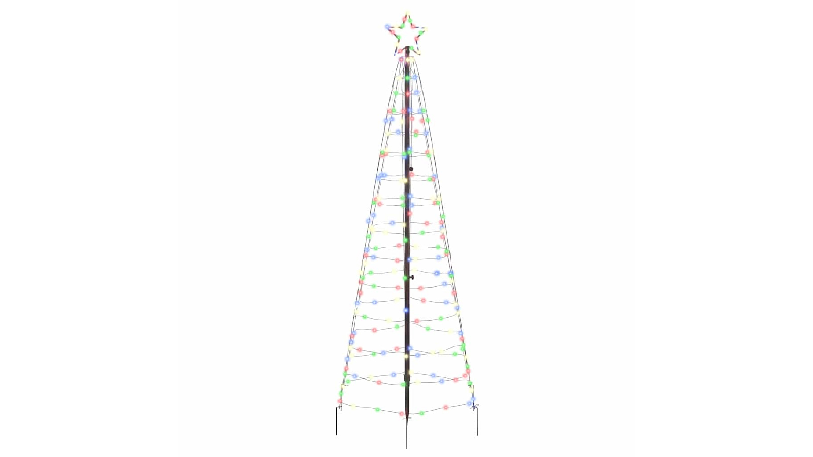 VidaXL 250 cm Iron LED Christmas Tree with Ground Spikes - Multicolour