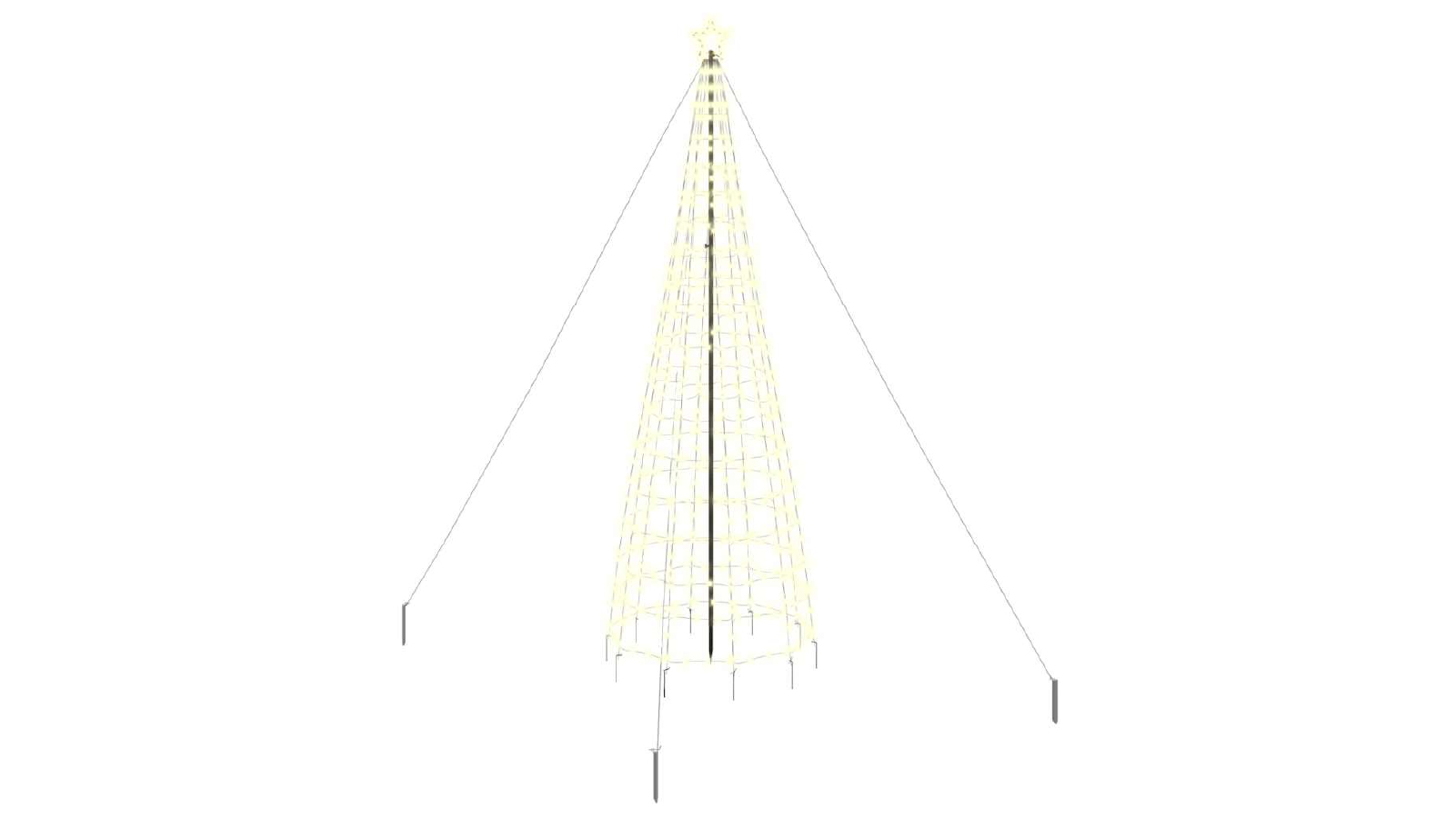 VidaXL 400 cm Iron LED Christmas Tree with Ground Spikes - Warm White