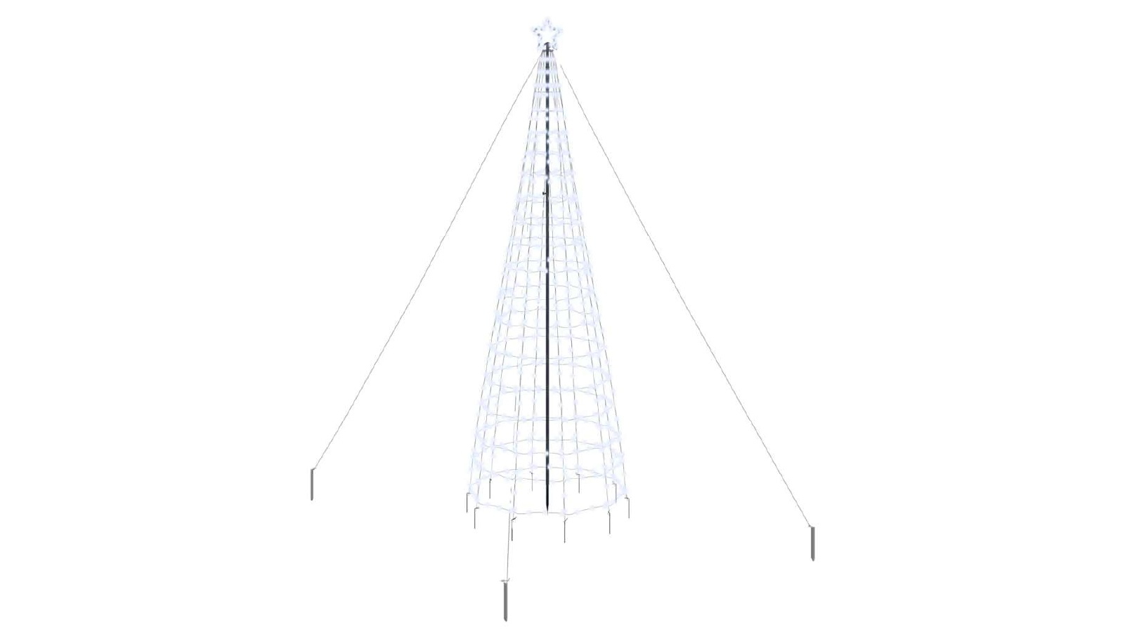 VidaXL 400 cm Iron LED Christmas Tree with Ground Spikes - Cool White