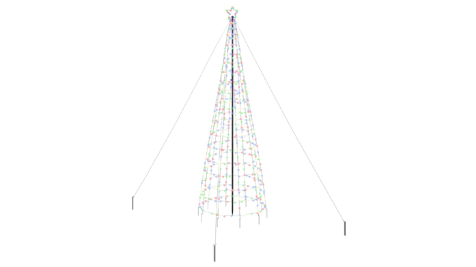 VidaXL 400 cm Iron LED Christmas Tree with Ground Spikes - Multicolour