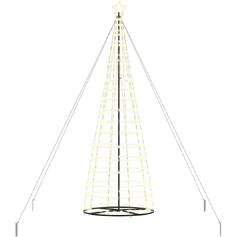 VidaXL 138 x 138 x 400 cm Iron LED Christmas Tree - Warm White