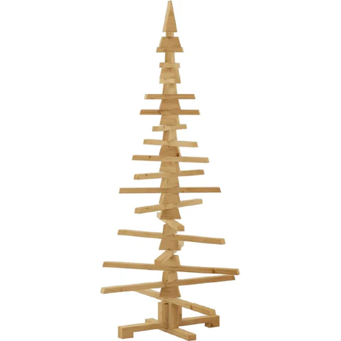 VidaXL Solid Pine Wood Wooden Christmas Tree with Stand - 150 cm