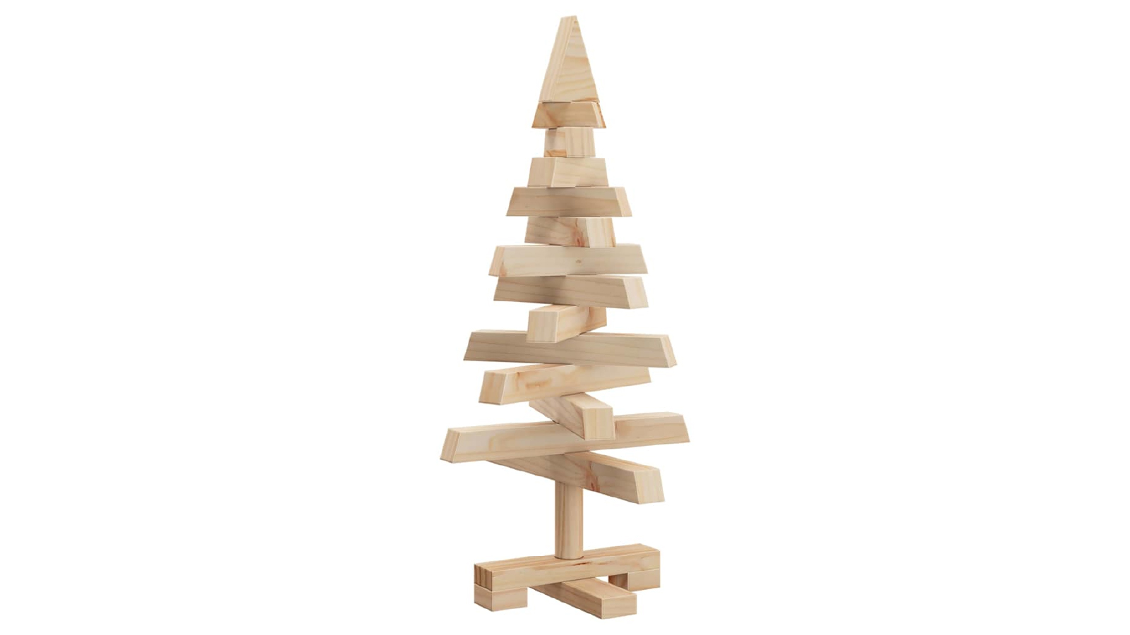 VidaXL Natural Solid Pine Wood Christmas Trees with Stand - 60 cm 