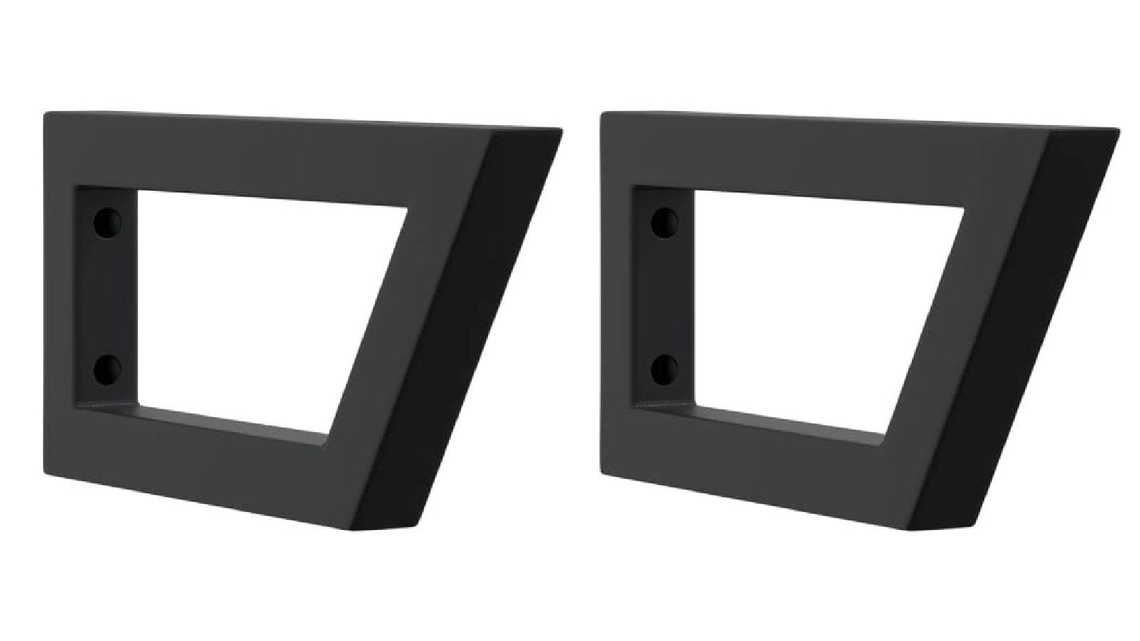 VidaXL 2 Piece Black Trapezium Steel Shelf Brackets for Washbasin - 15 x 35cm