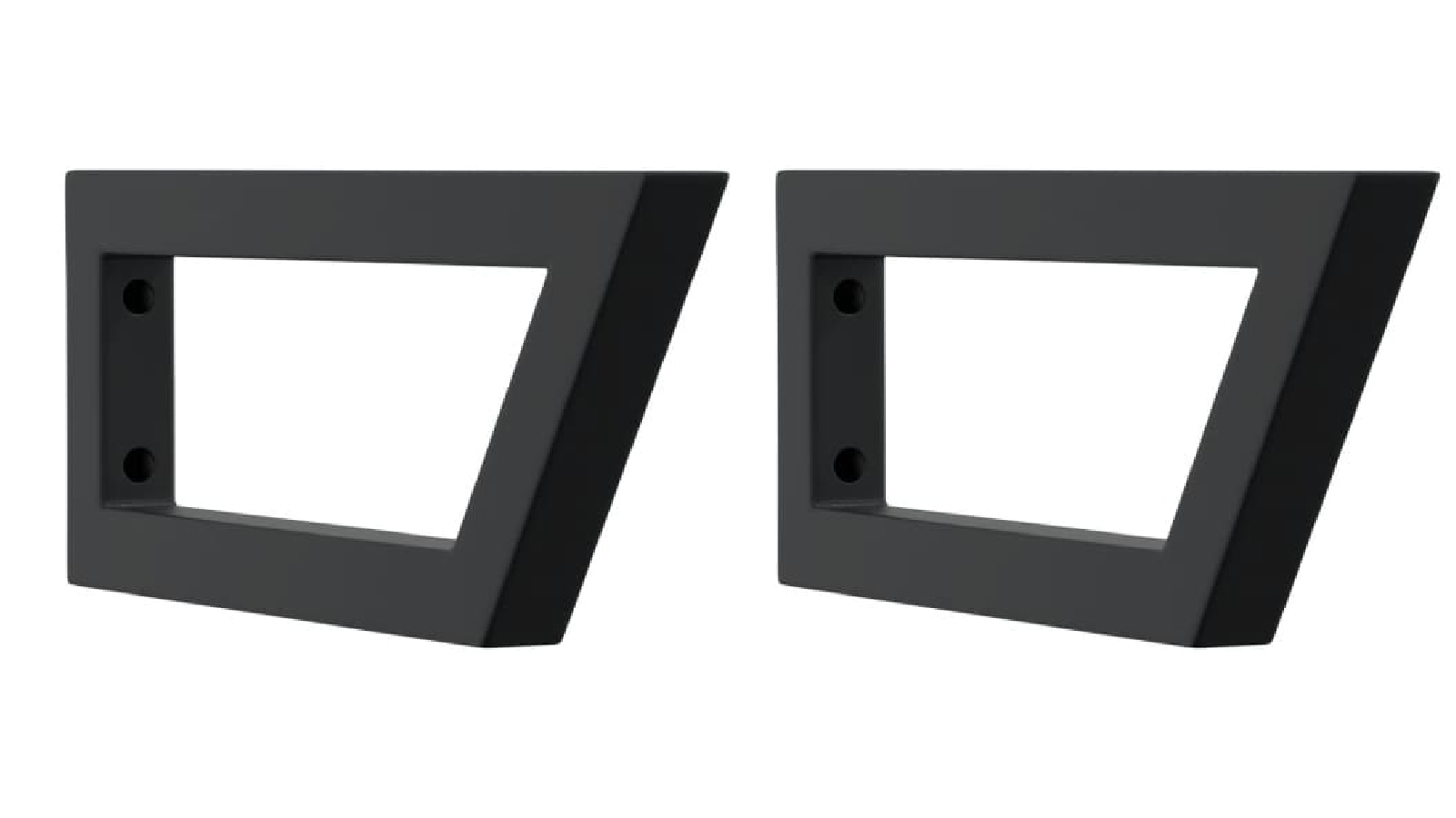 VidaXL 2 Piece Black Trapezium Steel Shelf Brackets for Washbasin - 15 x 40cm
