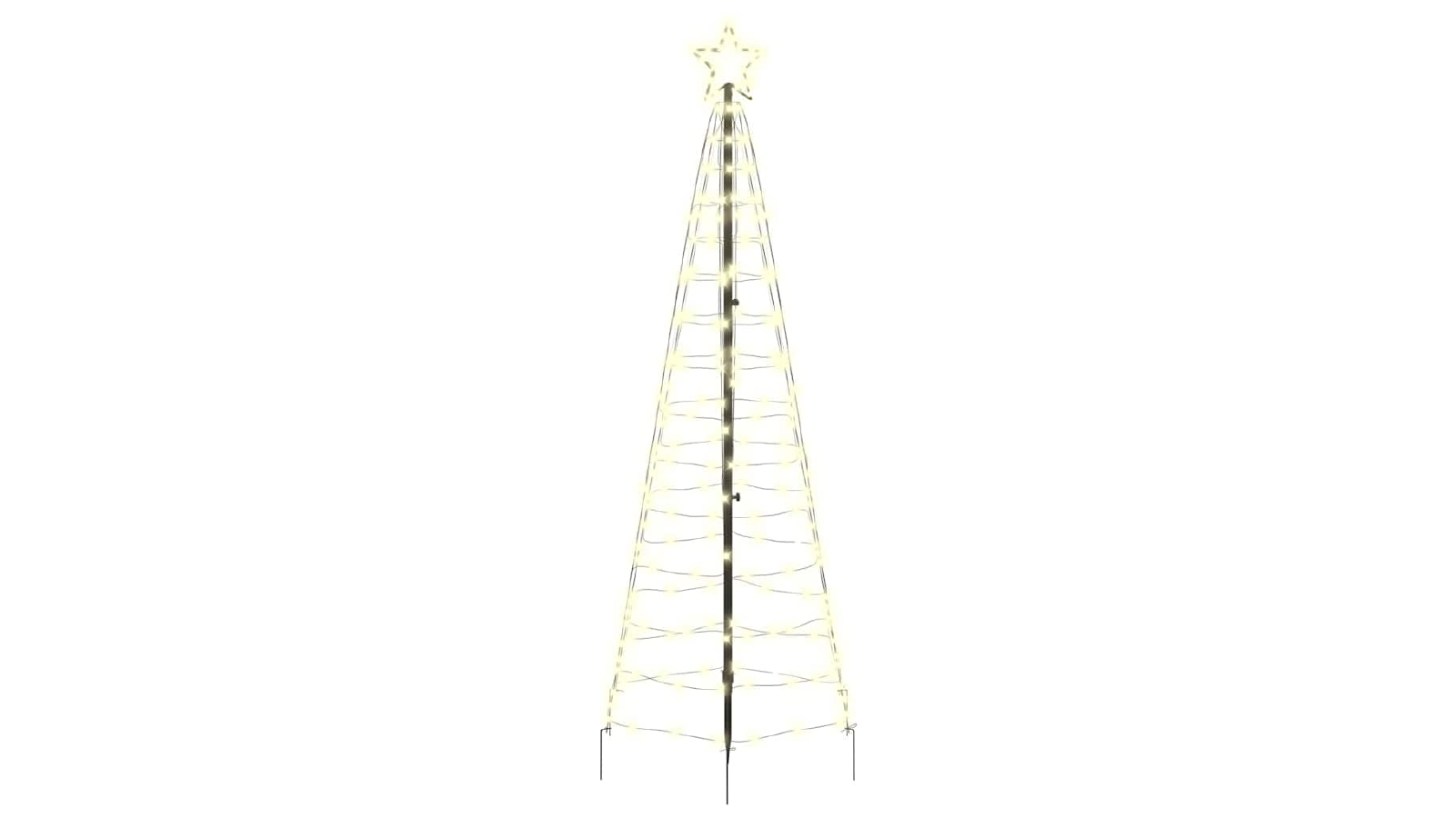 VidaXL 250 cm Iron LED Christmas Tree with Ground Spikes - Warm White 