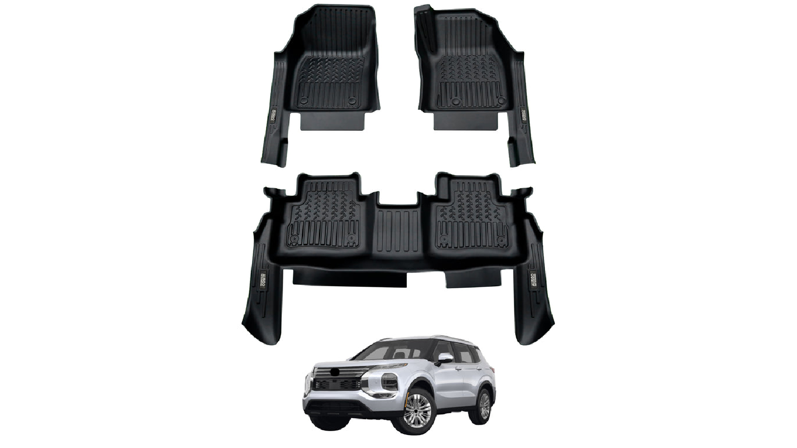 AUSGO 7D Car Floor Mats for Mitsubishi Outlander 7 Seater Petrol 2021 to Onwards