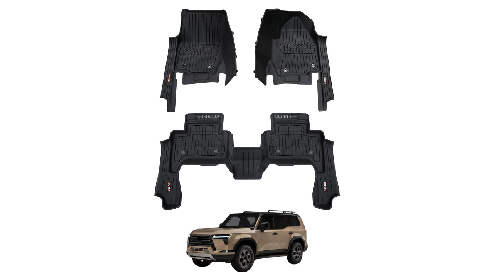AUSGO 7D Injection Floor Mats for Lexus GX550 Overtrail 2024 to Onwards