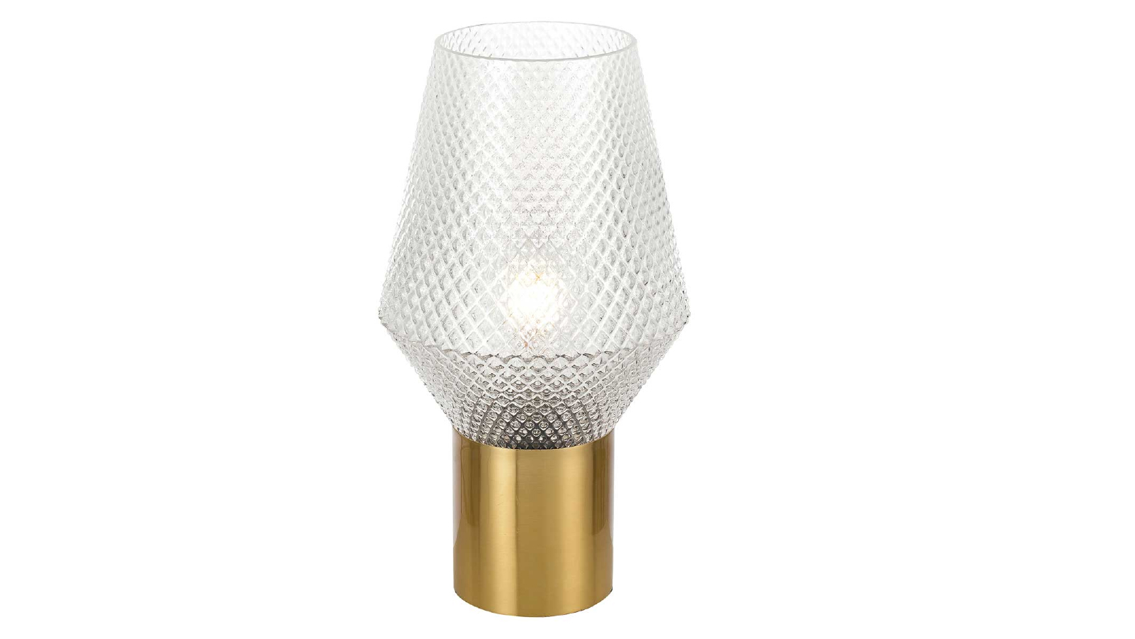 Pretty & Practical Solform Clear Antique Gold Table Lamp Elegant Accent for Living Room or Dining Area