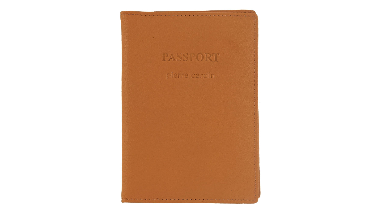 Pierre Cardin Leather Passport Wallet Cover - Apricot