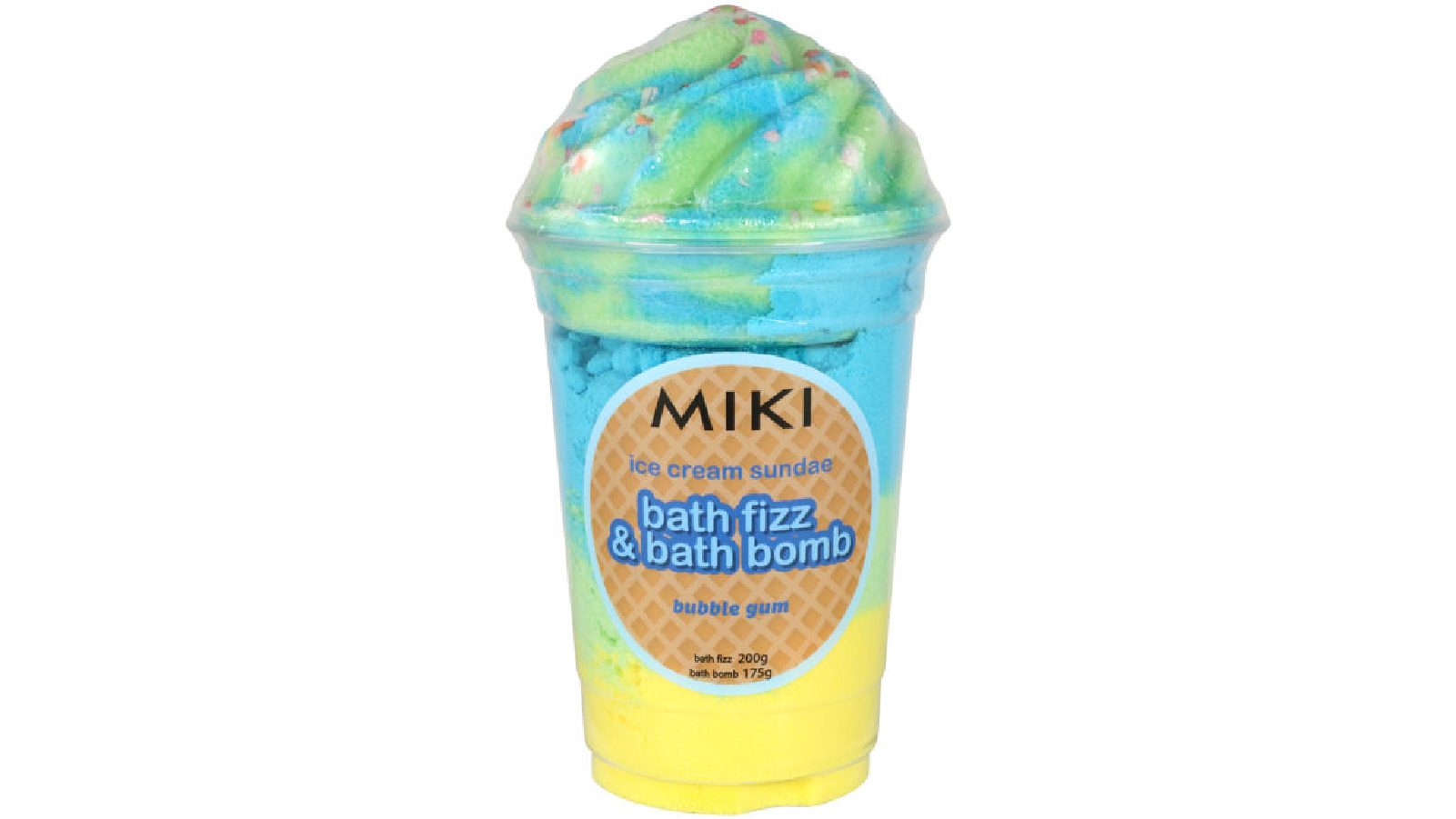 Miki Ice Cream Sundae Bath Bomb and Bath Bubble Gum Set - 200g