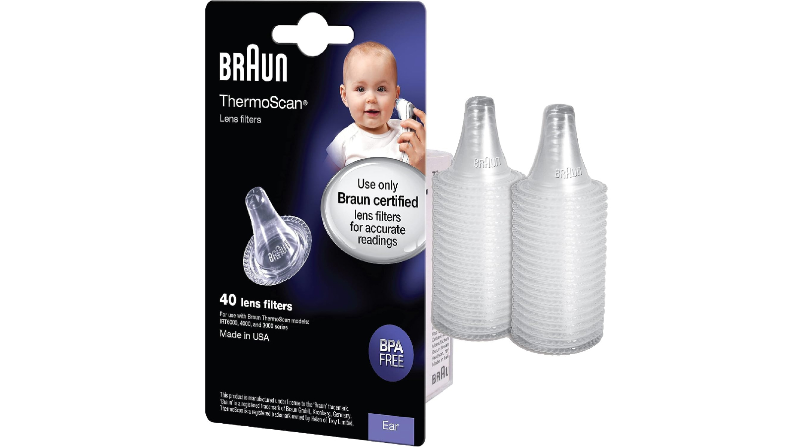 Braun ThermoScan Hygienic Lens Filters Refills for All Models - 40 Piece