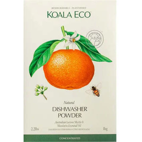 Koala Eco Dishwasher Powder with Lemon Myrtle and Mandarin - 1kg