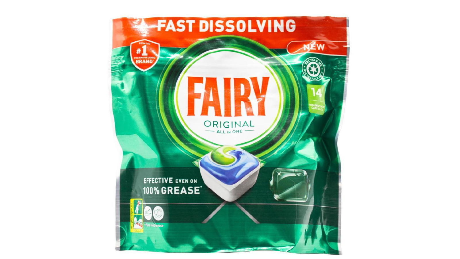 Fairy 14 Pack Original All In One Dishwasher Capsules