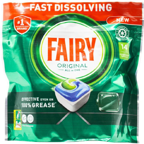 Fairy 14 Pack Original All In One Dishwasher Capsules