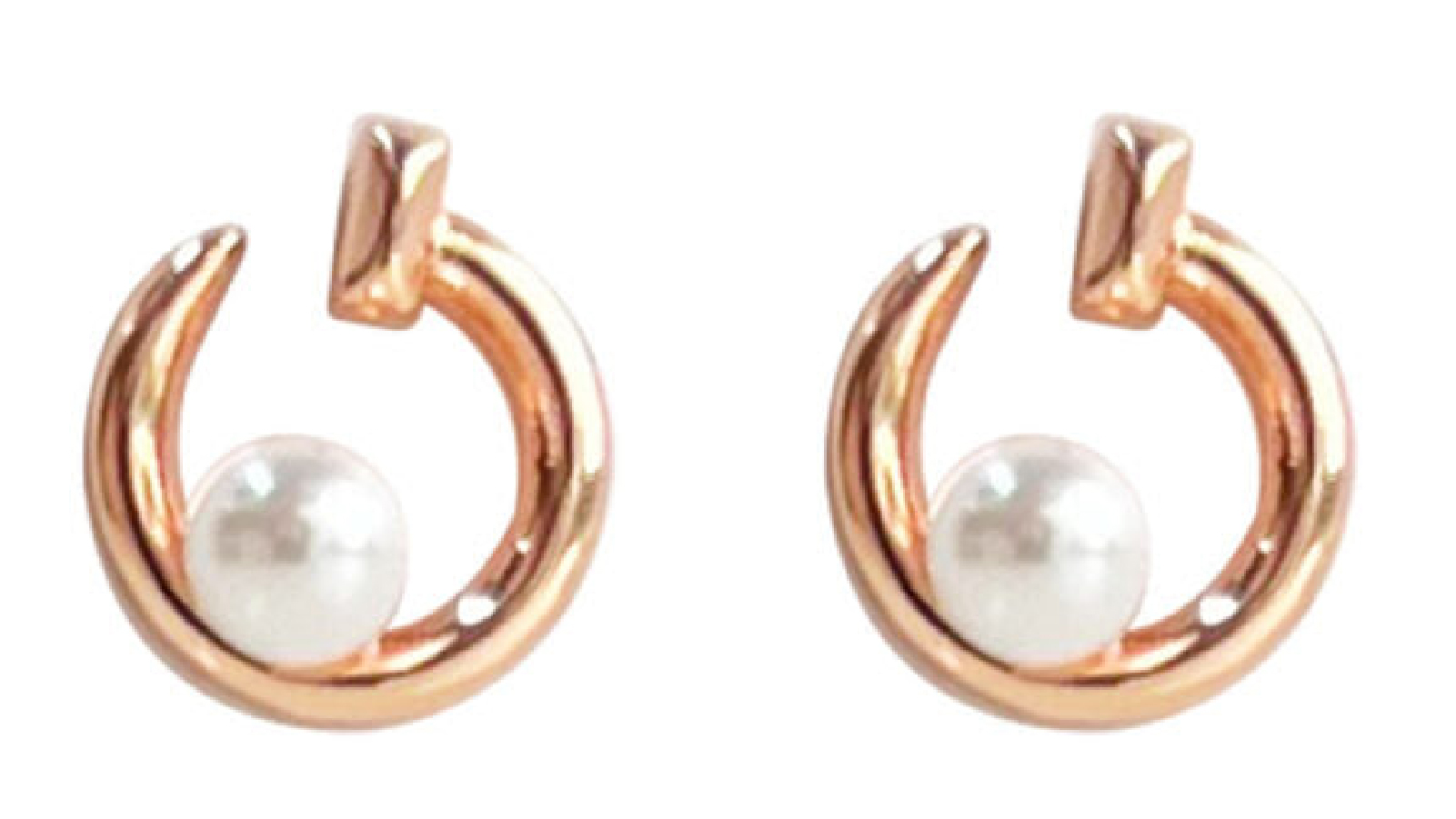 Wicked Sista Circular Pearl Studs in Rose Gold Elegant Jewellery for Women