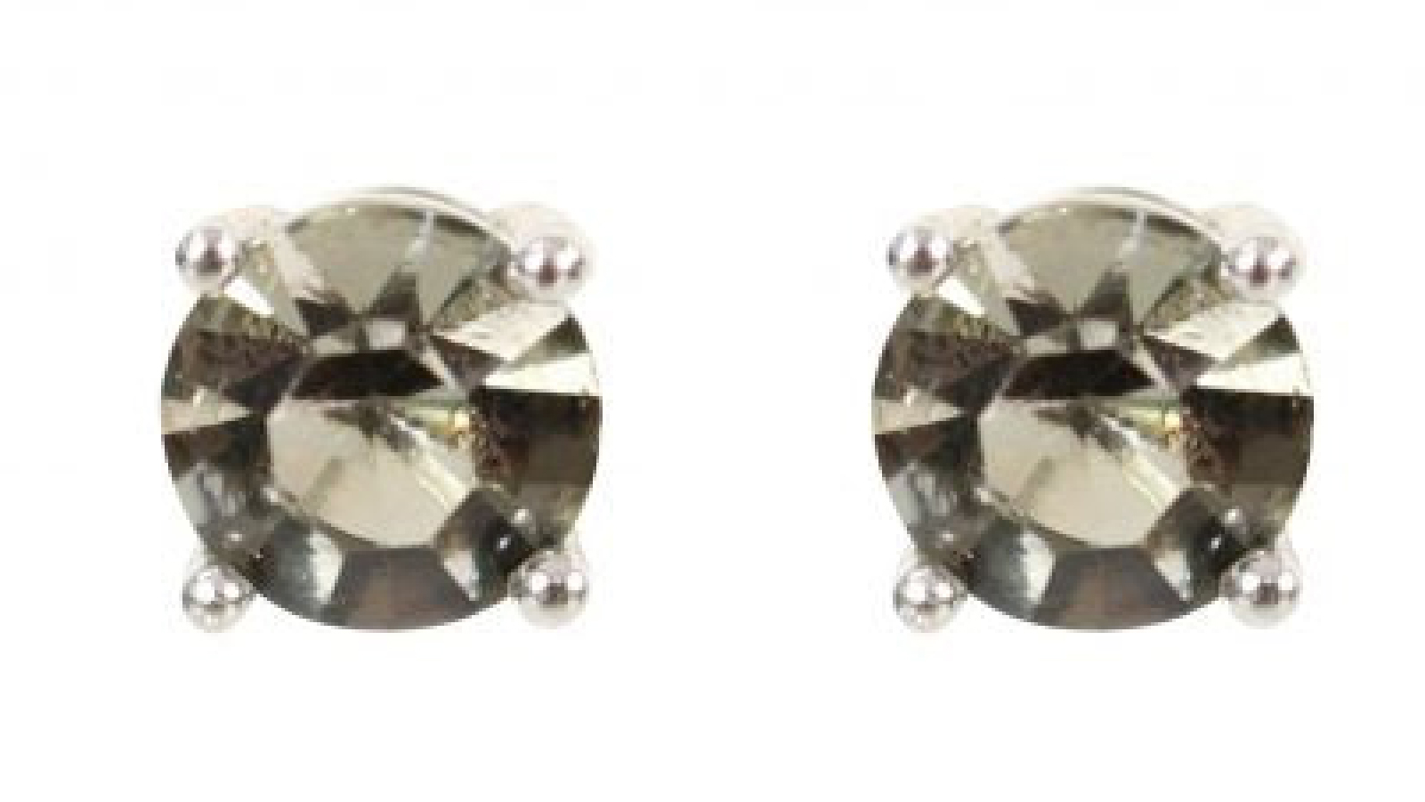 Wicked Sista Classic Crystal Studs Black Diamond Silver Earrings