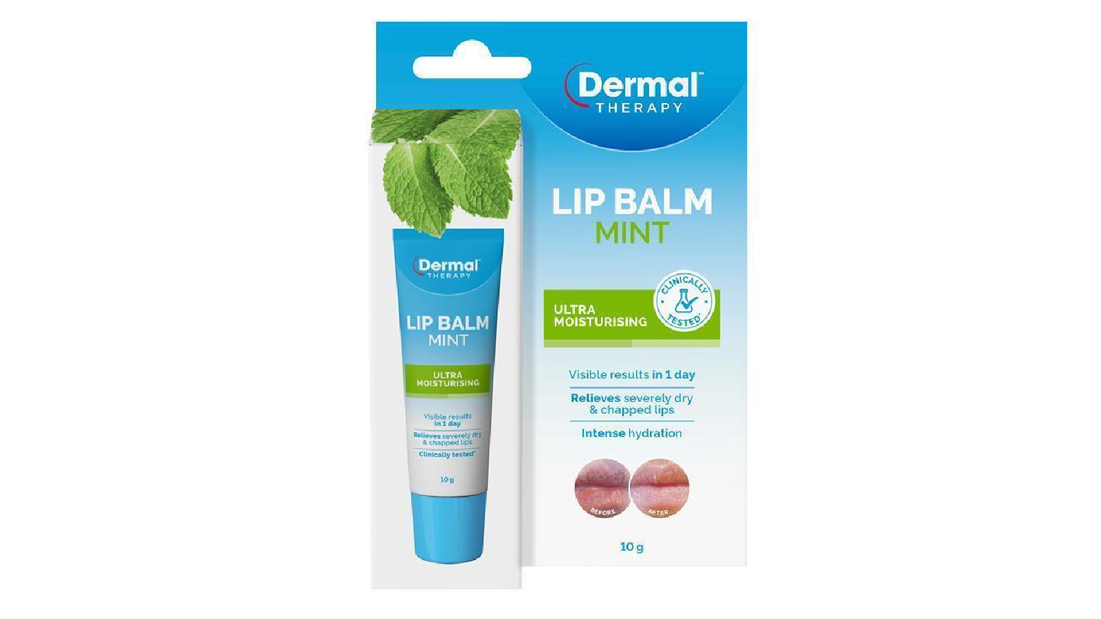 Dermal Therapy Mint  Lip Balm For Dry And Chapped Lips - 10g