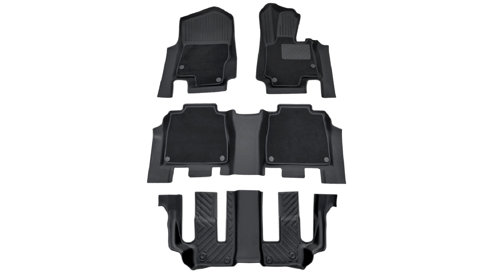 AUSGO 5D 3-Row Set Car Floor Mats Compatible for Mercedes-Benz GLS-Class GLS Class X167 2019-Onwards