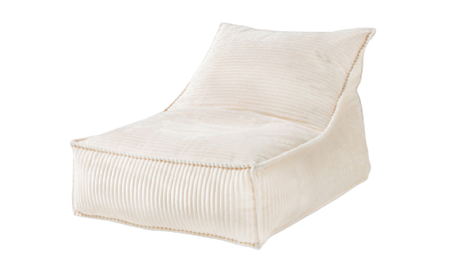 Cadence & Co Wilde Ribbed Luxe Fleece Bean Bag Lounge Cover - Vanilla Cream