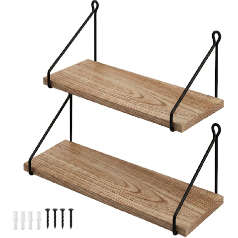 Levede 2 Piece of Rustic Bedroom Floating Shelf
