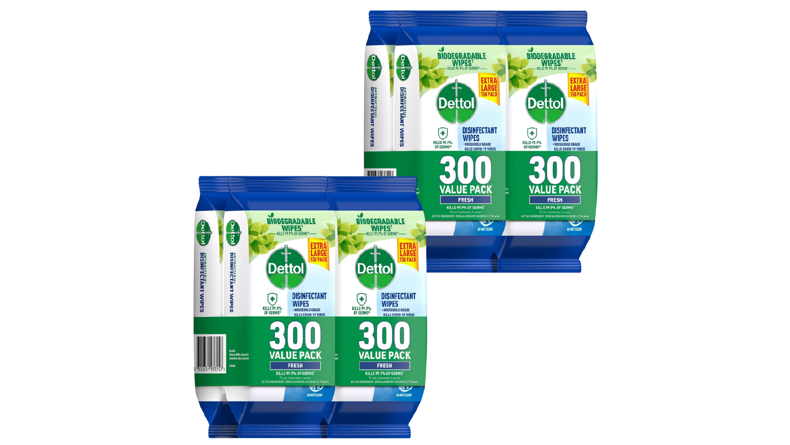 Dettol 600 x Disinfectant Wipes Fresh x4