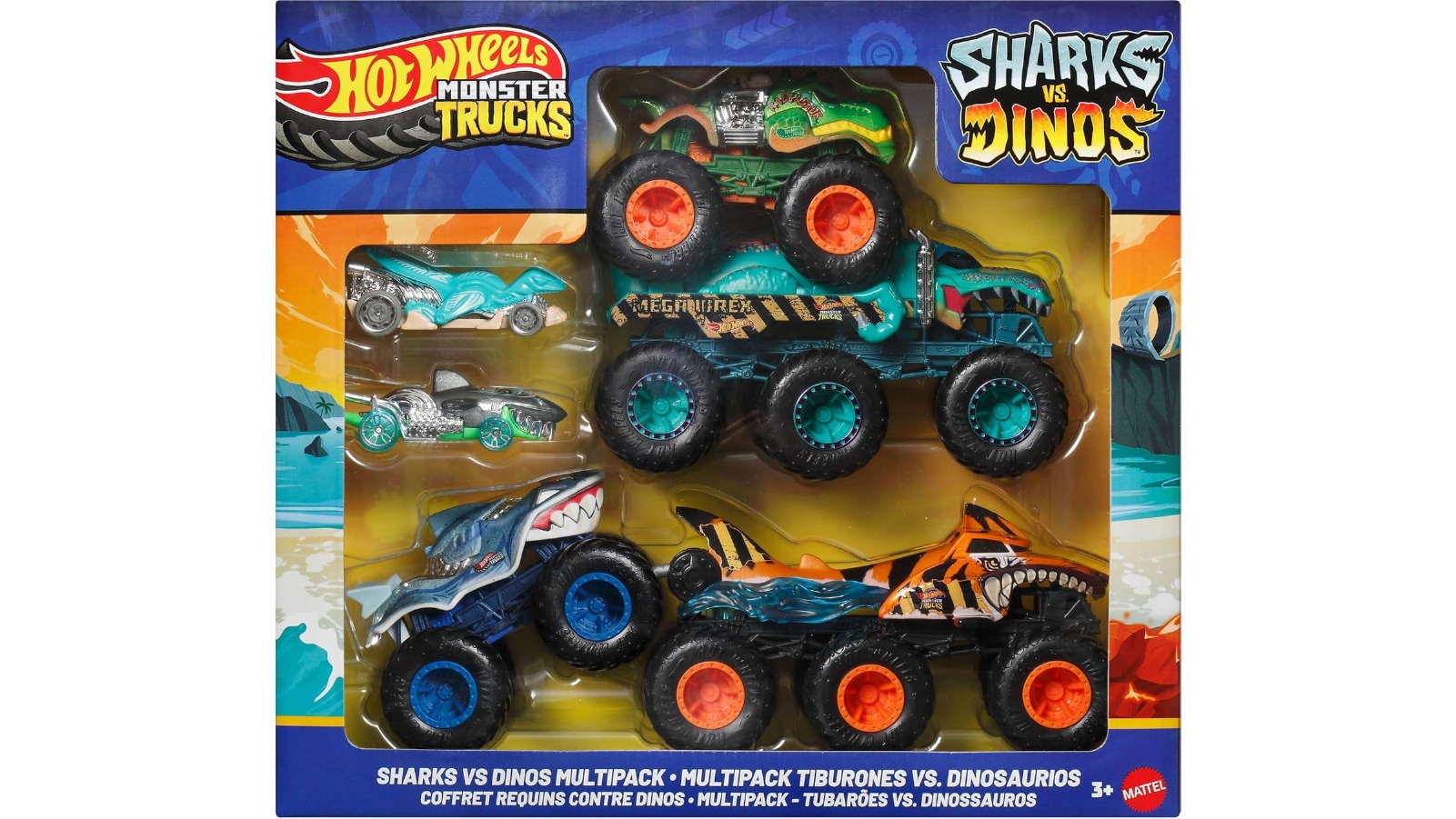 Hot Wheels Sharks Vs Dinos Multipack Monster Trucks