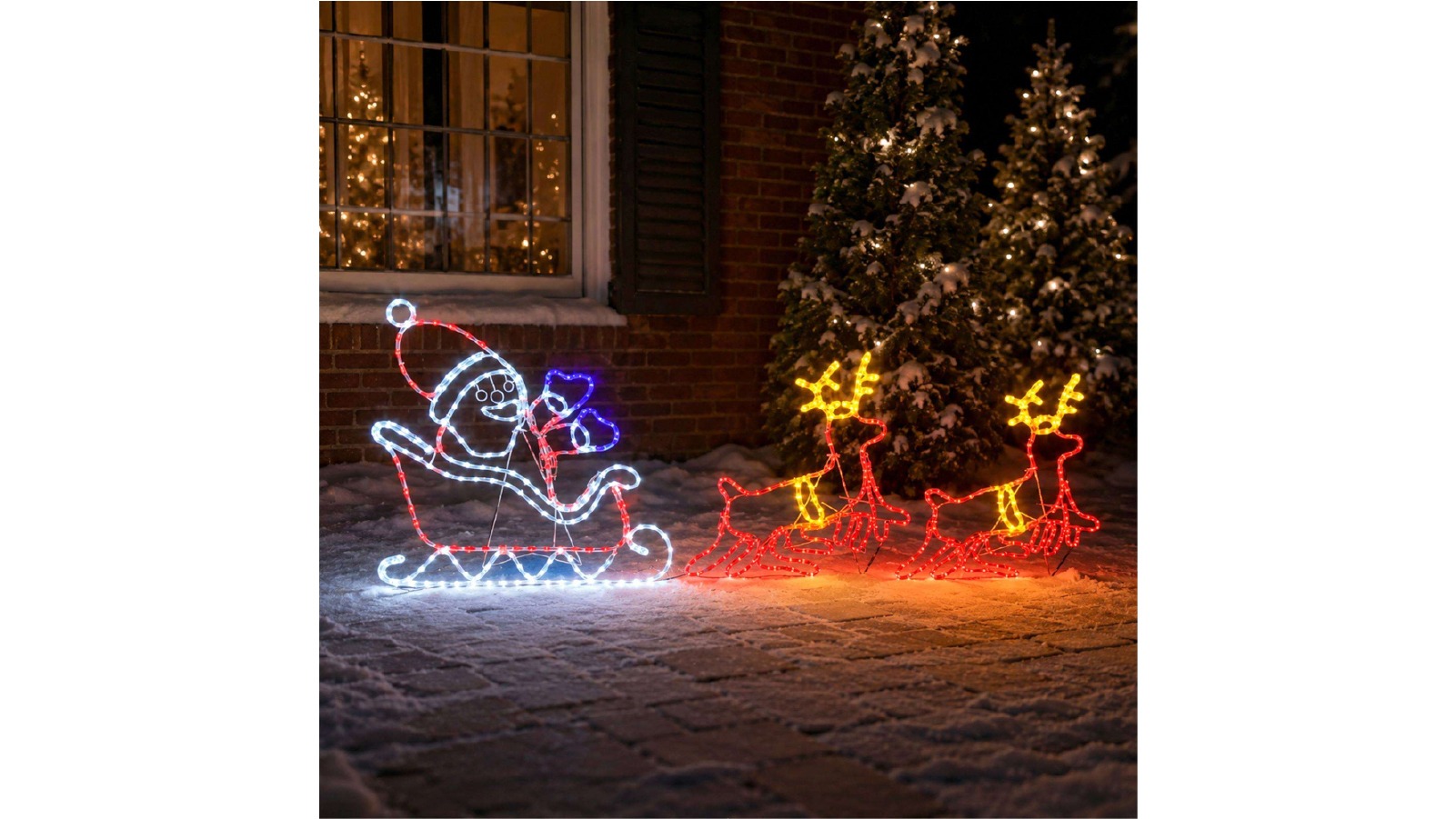 Lexi Lighting	3.1m Santa in Sleigh with Running Reindeers 