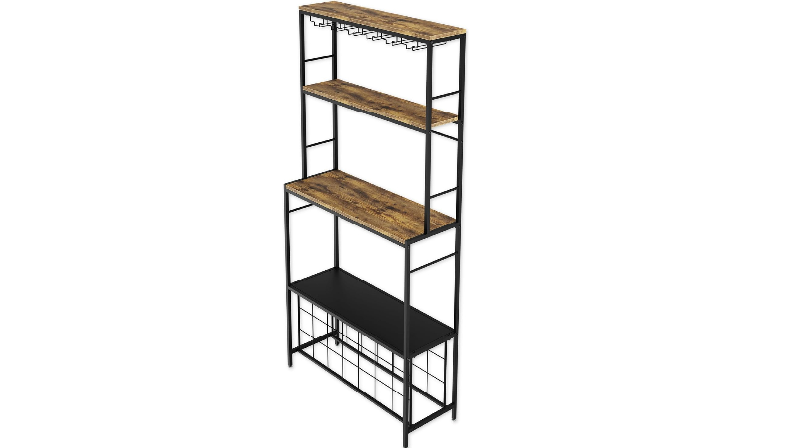 Carl Home Large Wine Rack for 20 Bottles with Wood Countertop and Sturdy Metal Frame