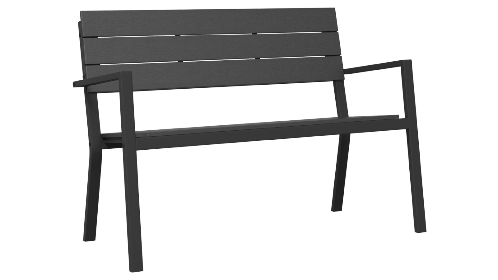 VidaXL Steel and WPC Garden Bench - Black 