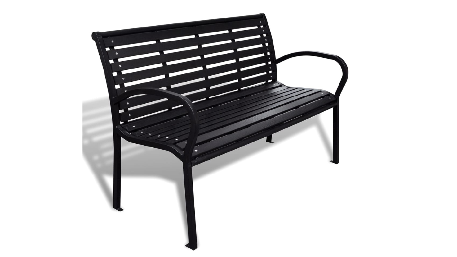 VidaXL 125 cm Steel and WPC Garden Bench - Black