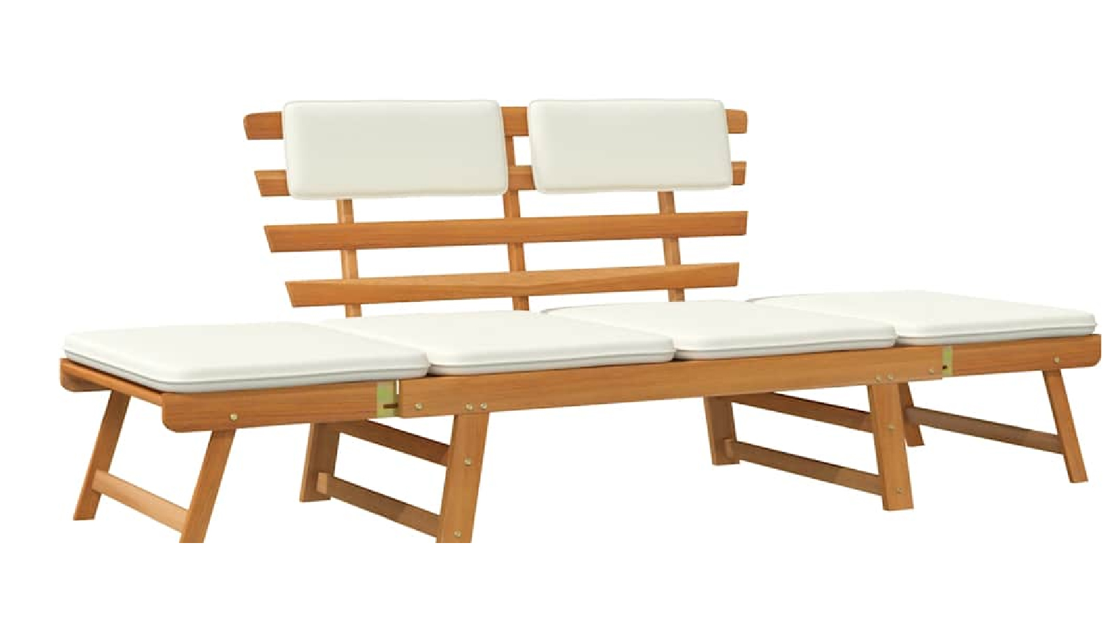 VidaXL 2 in 1 Solid Wood Garden Bench with Cushions - 190 cm