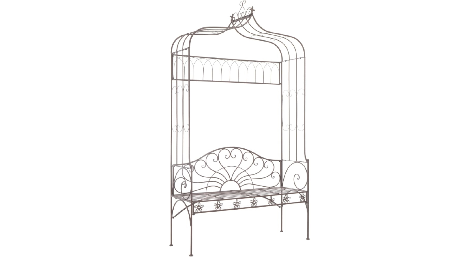 VidaXL 122cm Iron Antique Garden Bench - Brown