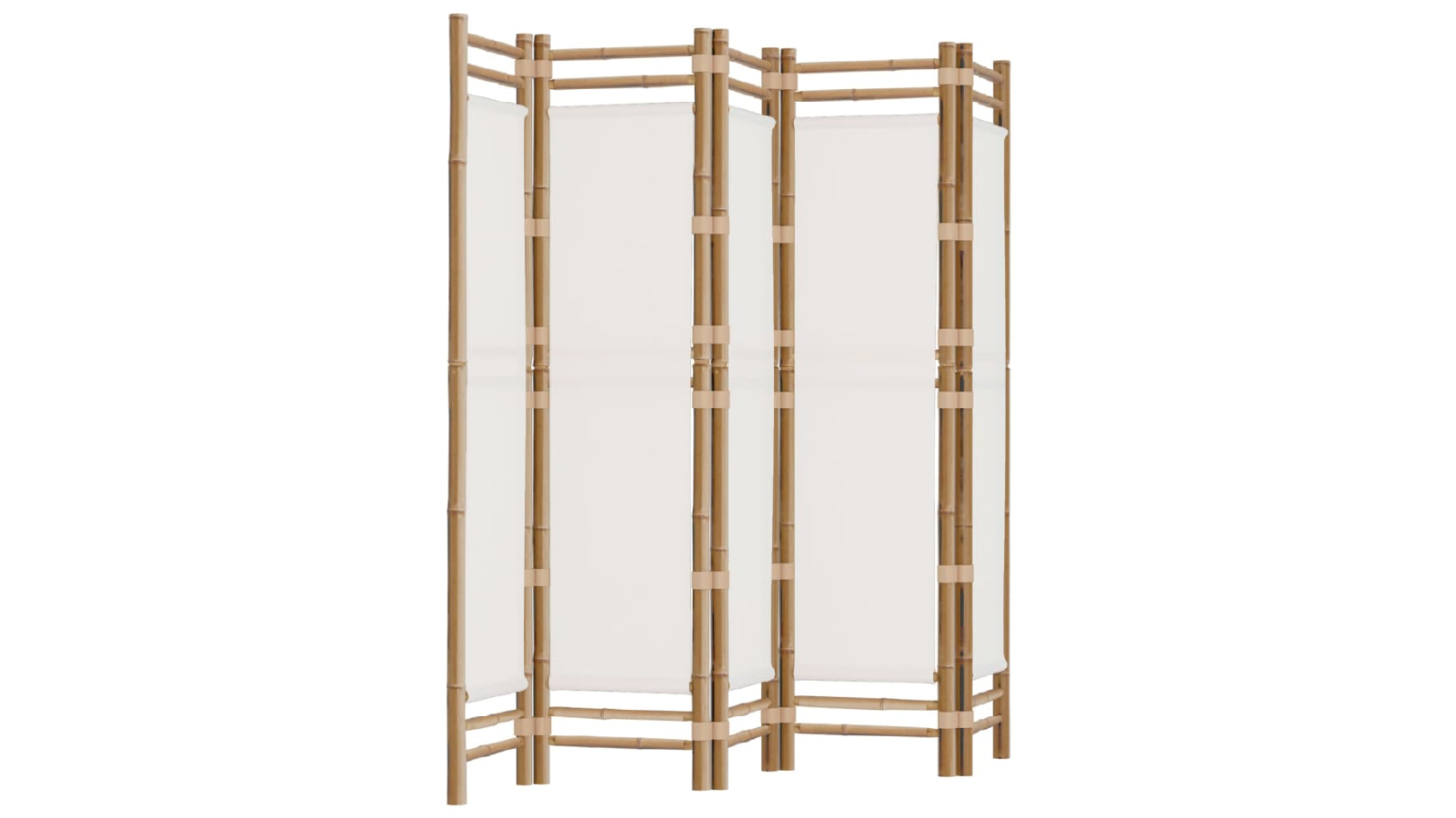 VidaXL Folding 5 Panel Bamboo and Canvas Room Divider - 200cm