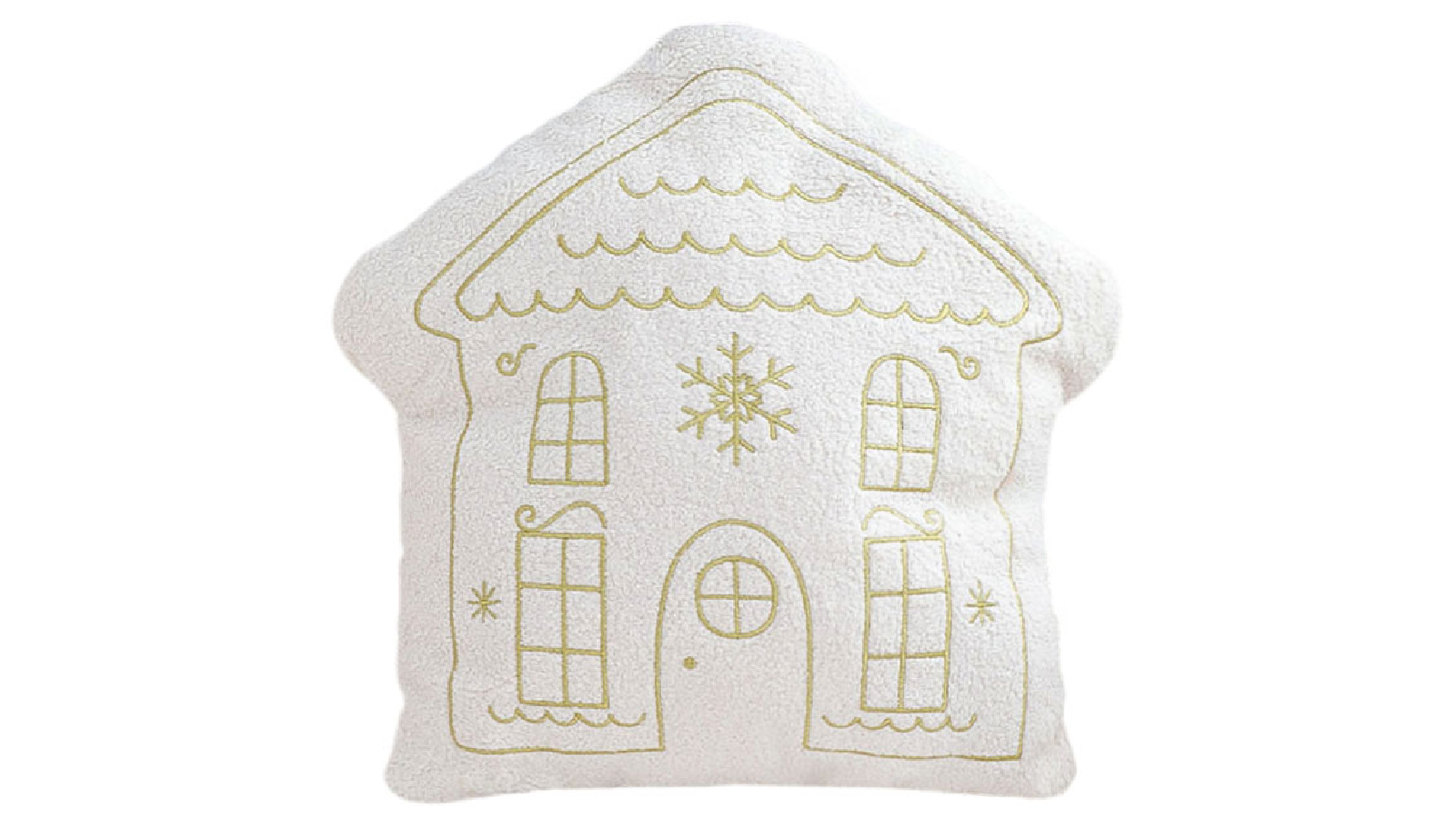 Soga 45cm Square Festive White Christmas House Shaped Holiday Throw Pillow