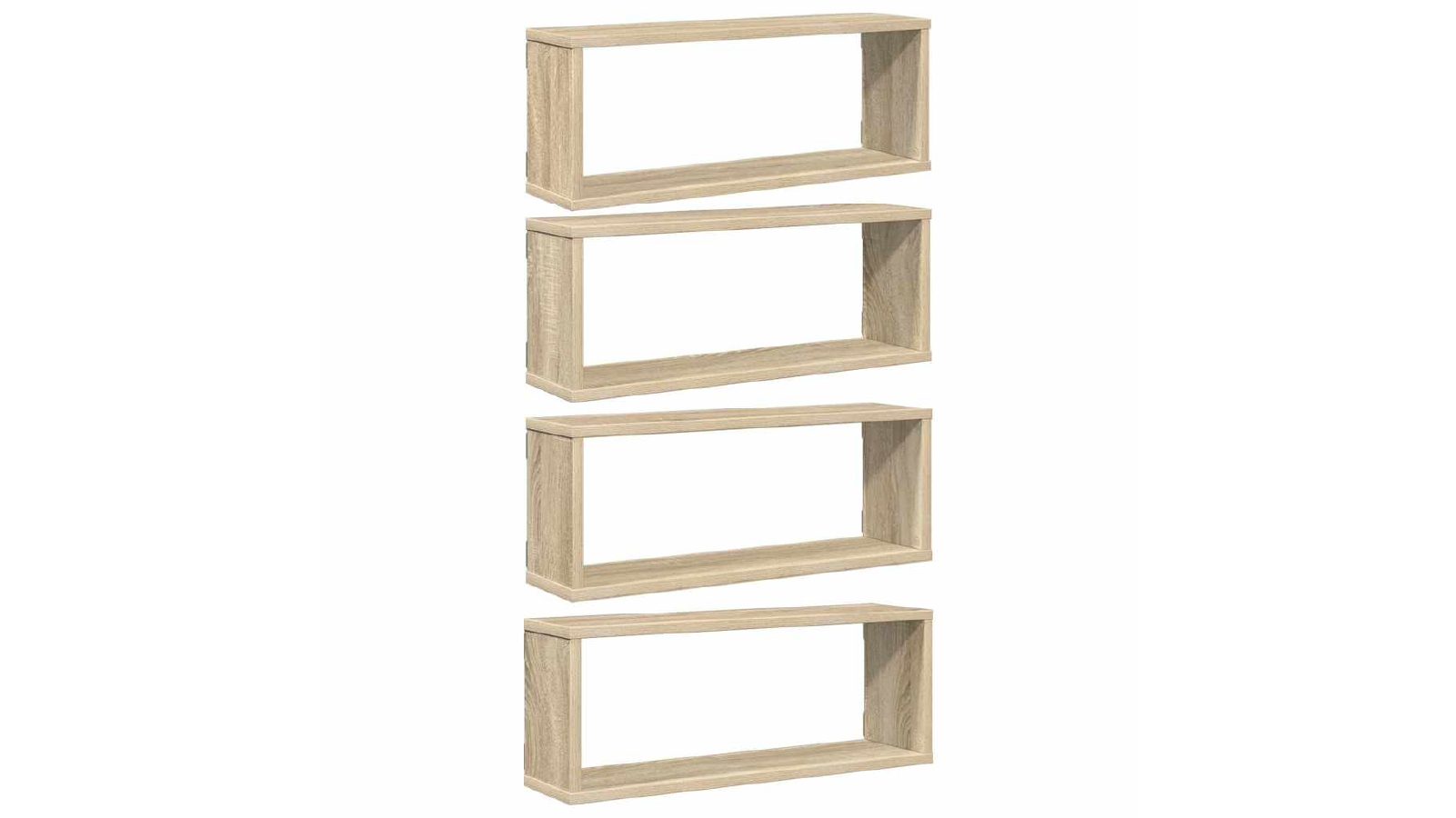 VidaXL 4 Piece of 60 x 15 x 23cm Engineered Wood Wall Cube Shelves -  Sonoma Oak 