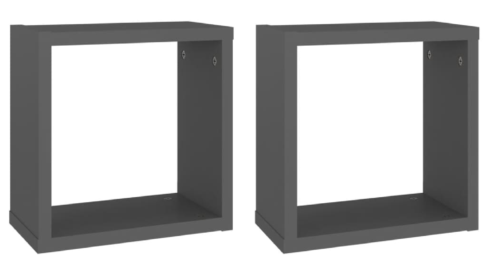 VidaXL 2 Piece of 30 x 15 x 30cm Wall Cube Shelves - Grey 