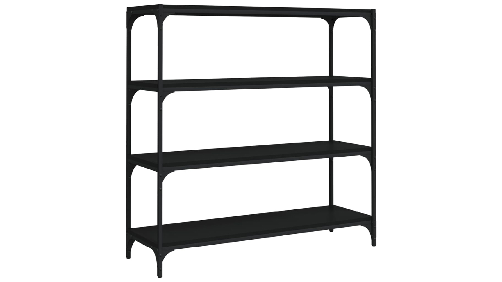 VidaXL 100 x 33 x 100cm Engineered Wood and Steel Book Cabinet - Black