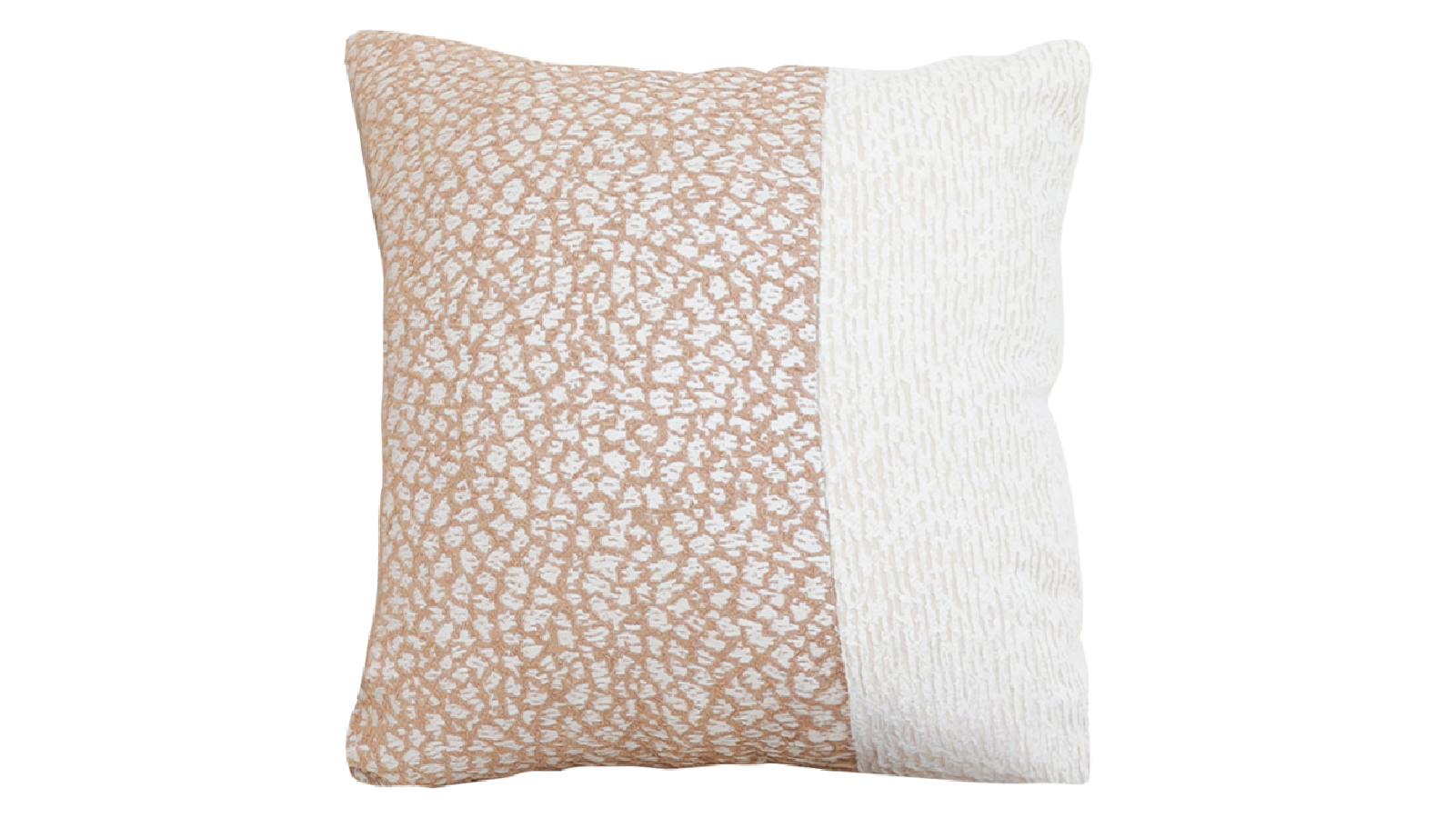 Soga 50cm Contemporary Beige Two Tone Block Design Throw Pillow